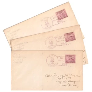 USS DORSEY (DD-117 / DMS-1) Destroyer 1933 SAN DIEGO CALIF Naval Covers x3 - Picture 1 of 1