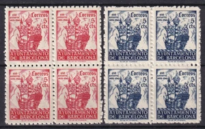 Barcelona 1943 Edifil 49/50 x 4 450 Aniv. Barcos Columbus llegada barcos MNH VF - Imagen 1 de 1