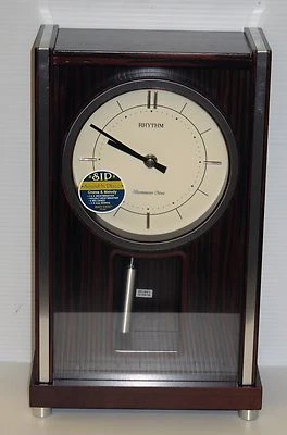 "RHYTHM" MUSICAL MANTLE CLOCK - RICHMOND, WESTM. CHIMES & 9 MELODIES 4RJA01WU06 - Image 1 of 4