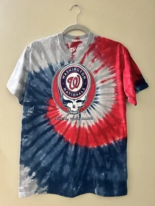 Camiseta Liquid Blue Grateful Dead Washington Nationals Tie Dye para hombre talla mediana - Imagen 1 de 7