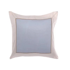 Wegdwood Euro Sham Daisy Light Blue and Beige 26in x 26in Square Linen NEW - Picture 1 of 2