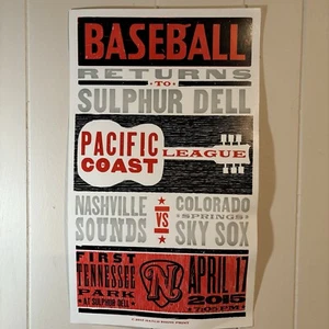 Hatch Show Print 2015 Nashville Sounds Baseball - Bild 1 von 2