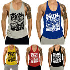 Mens Muscle Sleeveless Tank Print Top Bodybuilding Sport Gym Casual Vest T-shirt