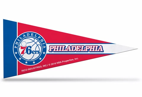 Philadelphia 76ers NBA Mini Pennant 9"x4", New,Felt, Made in USA, banner, flag Cover