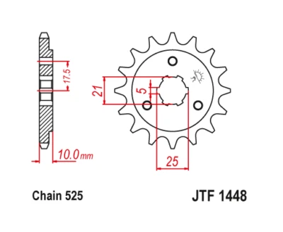 JT Front Sprocket 14 14T Tooth Suzuki DR650S 2015–2025 DR650SE 1996–2014 - Image 1 of 2