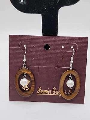 Pendientes de anzuelo BUTTERSCOTCH Premier Designs perlas reales de agua dulce y concha Foto 1 de 4