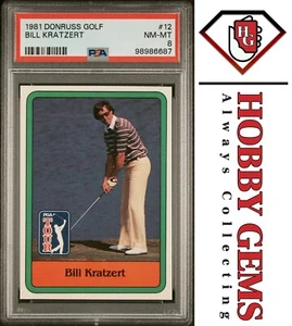 BILL KRATZERT PSA 8 1981 Donruss Golf RC #12 - Picture 1 of 2