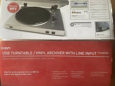 ION USB Turntable Digital Conversion Vinyl Record Archiver TTUSB05XL  - Image 1 of 2