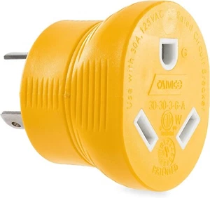 Camco 55333 PowerGrip 30A 3-Prong Generator Electrical Adapter - Picture 1 of 4