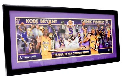 NBA Kobe Bryant Derek Fisher LA Lakers Limited Edition Championship 43" Photo - Image 1 of 4