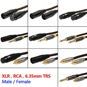 Male/Female XLR to RCA Phono Plug to 6.35mm TRS Stereo Jack Audio Cables Leads - Picture 1 of 15