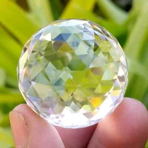 244 Cts, Natural Clear quartz Crystal faceted Ball, Sphere Crystal Ball - Picture 1 of 6