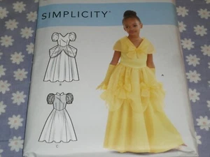 SIMPLICITY 9168 GIRLS BELLE PRINCESS DRESS COSTUME PATTERN-UNCUT-3-4-5-6 - Picture 1 of 3