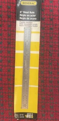 Vintage USA 6” Flexible Rule General Tools 616 Stainless NOS 🇺🇸 - Image 1 of 4