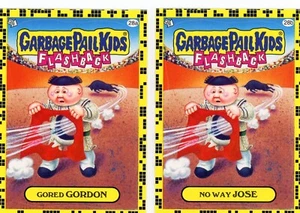 2011 Garbage Pail Kids Flashback 2 GORED GORDON & NO WAY JOSE 28A/B Stickers - Picture 1 of 1