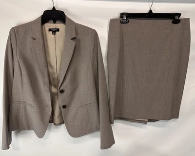 Ann Taylor Petite 棕色裙套装内衬 8P 码 — 第 1/4 张图片