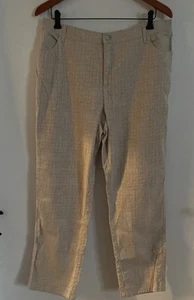 Lafayette 148 New York Pants Tan N White Sz 16 Nice!! Ah24 - Picture 1 of 9