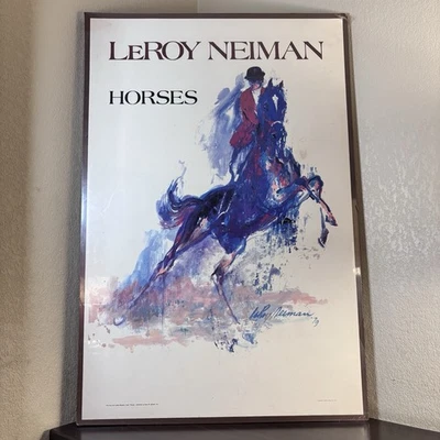 Polo ecuestre LeRoy Neiman firmado caballos 1979 litografía enmarcada y mate ¡Raro! Foto 1 de 4