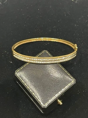 Браслет из золота 9 карат с желтыми фианитами с британской маркой 11,98 грамма  - Изображение 1 из 4