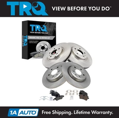 TRQ Brake Pad & Rotor Kit Ceramic Fits 2013 Audi A6 A6 Quattro A7 Quattro - Image 1 of 4