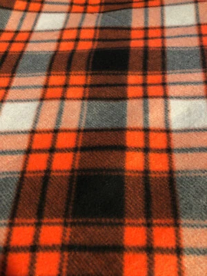 Fabric fleece new Annie Plaid 1.5 Yards x 59" wide polyester Springs Creative - Image 1 of 2