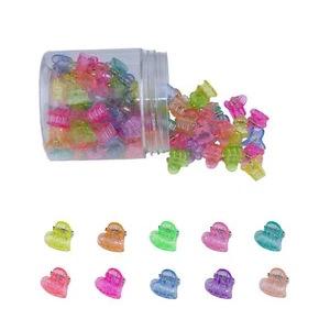 100Pcs Multicolor Transparent Mini Hair ClipsTiny Claw ClipsCute Jaw Clips Ha... - Picture 1 of 7