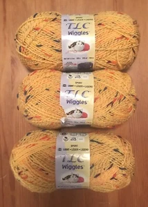 3 Skeins TLC Wiggles YELLOW (#158 / 200) - DK Slub Yarn - 3.5 oz each - Acrylic - Picture 1 of 2