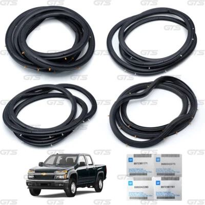 For Chevrolet Colorado Double Cab 2004 08 Set 4Pcs Weatherstrip Door Rubber - Image 1 of 4