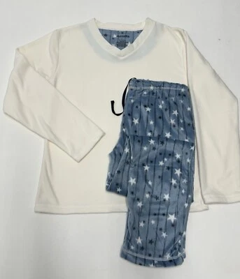 Nuevo sin etiquetas Conjunto de pijama de lana Sonoma para mujer crema/azul manga larga y pantalones largos talla L Foto 1 de 4