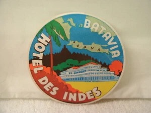HOTEL DES INDES--BATAVIA-1930's Luggage/Baggage Label--Unused--Original - Picture 1 of 1