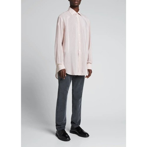 Camicia Maison Margiela nuova con etichette uomo 42 maniche lunghe gessate $800 abito di lusso