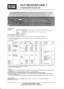 Elac Service Manual für 2400 T Copy - Picture 1 of 1