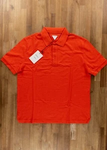 (SIN IMPUESTO ADUANERO) BOTTEGA VENETA Polo Algodón Piqué Naranja Sólido Talla Grande - Imagen 1 de 7