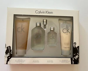 CALVIN KLEIN CK One 5 Pc Gift Set Spray Splash Body Wash Skin Moisturizer Unisex - Picture 1 of 9