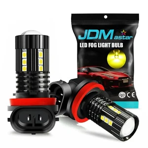JDM ASTAR 2x H11 15 SMD Golden Yellow LED Projector Fog Light Bulbs - Picture 1 of 11