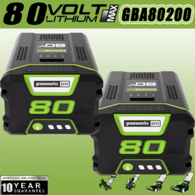 TECMANA 2X Pour Greenworks 80V GBA80200 Pro 80 G80B4 2901307 2902407 5AH Li-ion Batterie