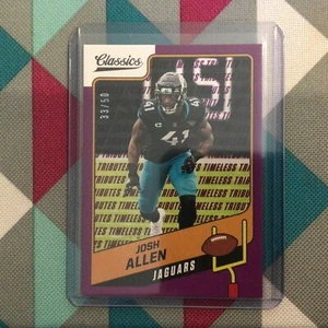 Josh Allen #3 Jaguars DE Purple 2021 Classics 33/50 Made Timeless Tributes - Bild 1 von 1