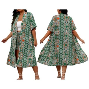 Women Outfits Cami Top With Shorts Plus-Size Cover Up Long Cardigan Suit Party - Picture 1 of 20