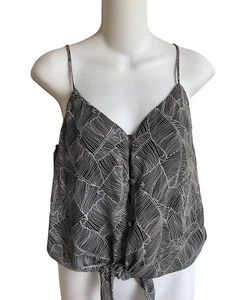 Sienna Sky schwarz weiß Button Down & Tie Tanktop kurze Länge neu mit Etikett Damen Small - Bild 1 von 3