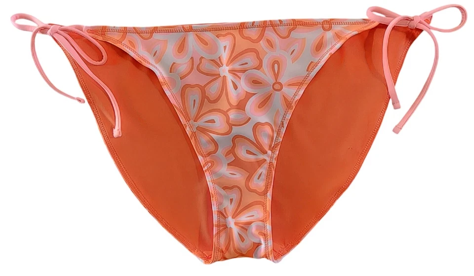 Parte inferior de bikini con corbata lateral reversible para nadar XL floral naranja rosa blanco nueva con etiquetas Foto 1 de 4