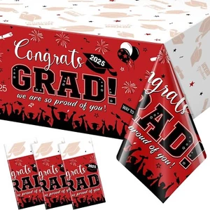 3 Pack Graduation Tablecloth Party Decorations Class of 2025 Congrats Grad Pl... - Picture 1 of 42