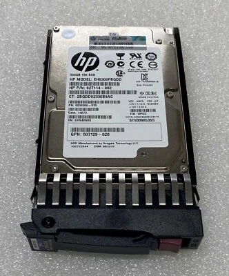627114-002 HP 300GB 15K SAS 2.5" 6G DP Hard Disk Drive w/ Tray 627195-001 - Image 1 of 2