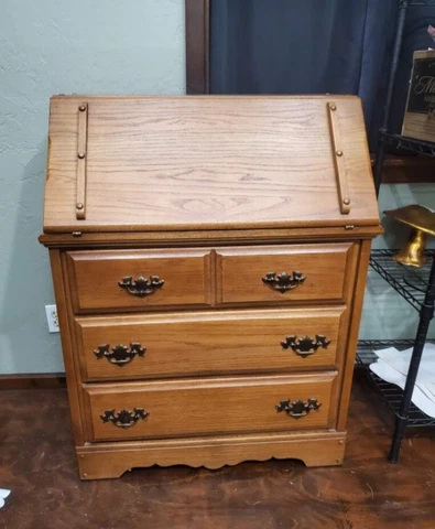 Vintage Wood Secretary Desk Unique Look ~ Local Pick Up in OK Cover
