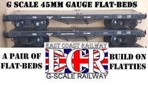 2 X G SCALE 45mm GAUGE FLATBED TO BUILD ON. RAILWAY TRUCK GARDEN TRAIN FLAT BED - Picture 1 of 11