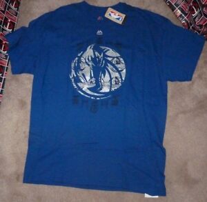 NEW NBA Dallas Mavericks T Shirt Men M Medium Majestic Blue Basketball NEW NWT