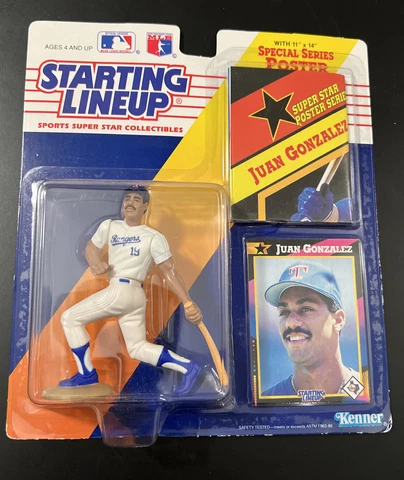 Juan Gonzalez 1992 Edition Starting Lineup Texas Rangers Figure, Poster, Card Cover