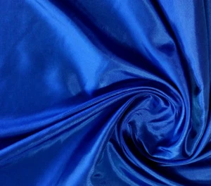 Royal Blue Polyester Taffeta Fabric by the Yard | 58"  Lining Material - Picture 1 of 3