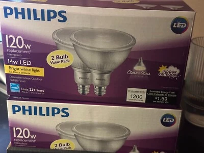 PHILIPS 533349 PAR 38 FLOOD 14 WATT LED 3000K  (2- 2PACKS = 4 LAMPS) - Image 1 of 4