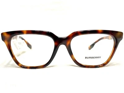 博柏利眼镜女式 B2324 3884 黑哈瓦那方形现代镜框 52/17 全新 — 第 1/4 张图片