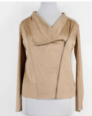 Kingston Grey Khaki 棕色拉链领聚酯纤维氨纶夹克 — 第 1/2 张图片